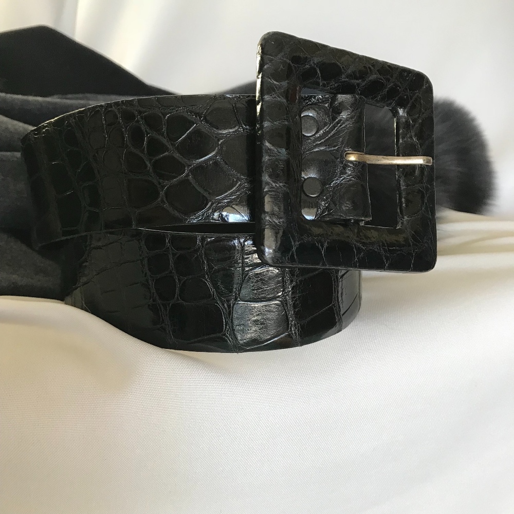 KLEINBERG SHERRILL Belt Black American Alligator S